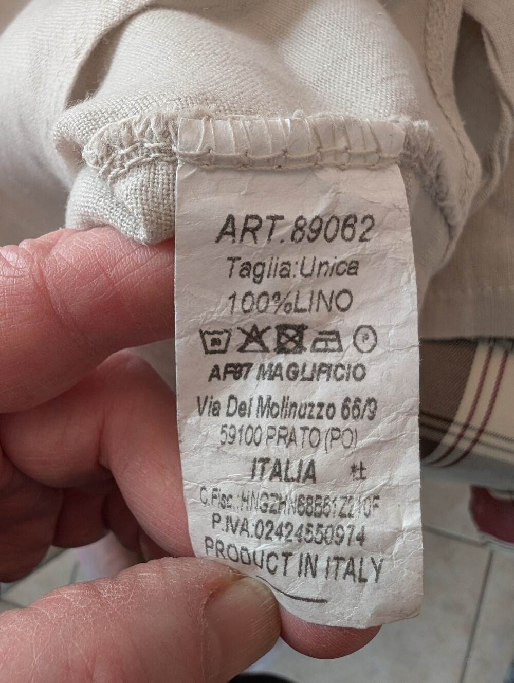 100% Linen Boxy Top,Sand Color - Picture 5 of 8